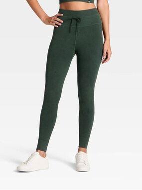 Women's High-Rise Tie Seamless Leggings - JoyLab - Pine Green -XXS